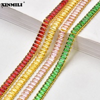 2.5*5mm/3*6mm Bling Zircon Rectangle Cristal Chaîne Or Griffe Strass Passementerie pour Nail Art Bijoux Couture Vêtements Ornements