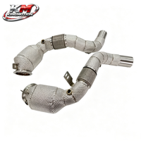 Downpipe KM Performance SS304 avec catalyseur à haut débit Euro 6 pour BMW M550i G30 N63 4.4T 2017-2020, système d'échappement sport