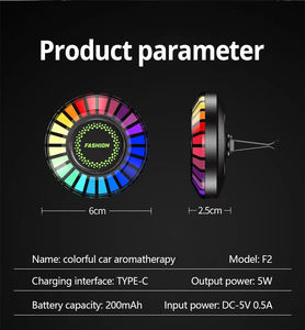Deodorante per Auto con LED, Clip per Bocchetta d'Aria, Luce Atmosferica Ritmica Multicolore, Controllo APP, Illuminazione Ambientale per Auto - Product Image 2