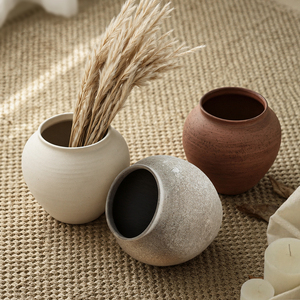 Vase en céramique TONFO moderne Wabi-Sabi, <span class=keywords><strong>pot</strong></span> à fleurs rustique minimaliste en argile mate, <span class=keywords><strong>pot</strong></span> décoratif nordique pour fleurs séchées - Product Image 4