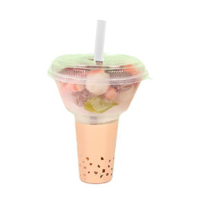 Tazza di plastica della Cola della pentola calda su ordinazione all'ingrosso della tazza di plastica su ordinazione della tazza con lo spuntino tazza creativa dei Popcorn della tazza con i coperchi e le cannucce - Product Image 6