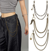 Vente en gros de nouvelles chaînes de ceinture en métal pour homme femme à la mode punk bronze gothique jupe superposée pantalon jean pantalon motard portefeuille