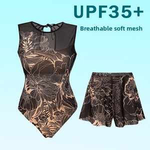 Conjunto de <span class=keywords><strong>Bikini</strong></span> Floral de Dos Piezas con Protección Solar UPF35+ y Pantalones Cortos de Baño, Estilo Europeo y Americano 2025 - Product Image 2