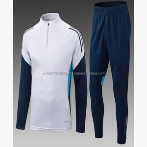 Half Zip Long Sleeve Jersey Autumn Winter Sweatshirt Warm Up Sports Football Training Suit Set - Product Image 4
