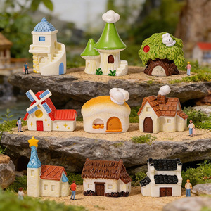 <span class=keywords><strong>Maison</strong></span> champignon créative en résine faite <span class=keywords><strong>à</strong></span> la main sur le thème <span class=keywords><strong>du</strong></span> mousse, <span class=keywords><strong>moulin</strong></span> <span class=keywords><strong>à</strong></span> <span class=keywords><strong>vent</strong></span>, chalet miniature, aménagement de <span class=keywords><strong>jardin</strong></span>, décoration de bureau, ornements DIY - Product Image 1