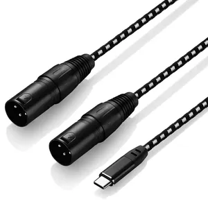 מצופה זהב סוג C USB C ALC4042 DAC לכפול 3 פינים XLR זכר כבל OCC 384KHZ 32BIT עבור מגבר טלפון לרמקול