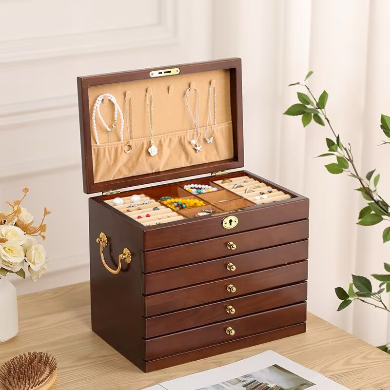 Walnut color with lock