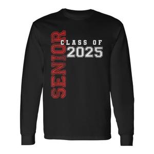 Maglietta a Maniche Lunghe per Laurea 2025, T-Shirt Promozionale per Studenti di Ultima Classe 2025 - Product Image 1