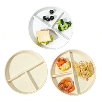 Assiettes jetables en bagasse de canne à sucre de 10 pouces à 3 compartiments, grandes, pour repas en famille et service de traiteur à emporter