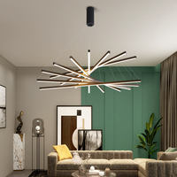 Lustre LED moderne et simple, populaire, à intensité variable, linéaire, pour plafond haut, salon, salle à manger, escalier