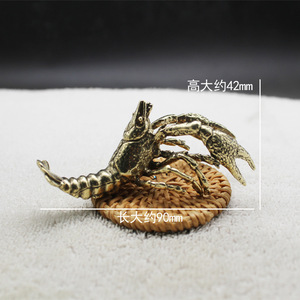 Ornement de théière en laiton en forme d'écrevisse, support décoratif de couvercle de théière de style chinois, accessoire de service à thé en métal - Product Image 5