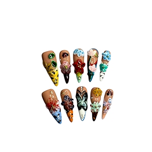 Unghie Finte di Alta Qualità Fatte a Mano, Stile Francese 3D, Unghie Lunghe, Accessori per Nail Art, Design Personalizzati Disponibili, Prezzo all'Ingrosso - Product Image 5