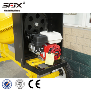 Bétonnière portative jaune avec moteur diesel 11 kW, quatre roues, déchargement manuel, équipement de construction - Product Image 5