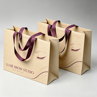 Sacs de shopping en papier d'art de luxe personnalisés en gros, élégants, pour produits cosmétiques et de beauté, emballage de vente au détail, sacs fourre-tout en carton