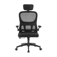Chaise de bureau ergonomique à dossier haut en maille, appui-tête réglable, soutien lombaire, accoudoirs rabattables, chaise pivotante pour ordinateur, pour la maison et le bureau