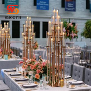 SMOOTH 12 Arms Gold Candle Holder Candelabras Weddings <b>Table</b> Centerpieces Decoration Candle Holders for <b>Table</b> Centerpiece - Product Image 2