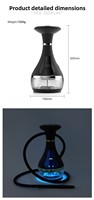 Chicha électronique arabe en métal avec LED, rechargeable, accessoires de bar avec contrôle automatique de la température, charbon et pâte à chicha