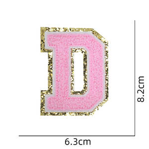 Custom Logo 3D/2D Embroidered Lightweight Canvas Sewing Features English Letter <strong>Patches</strong> Golden Border Repair Label - Product Image 5