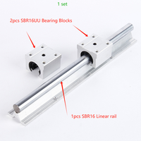 Guide linéaire SBR16 de diamètre 16 mm pour pièces de mouvement linéaire CNC avec 2 guides SBR16
