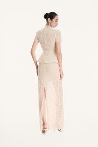 Faldas rectas al por mayor para mujer, elegantes, ELARA FLORAL LACE SKIRT, falda larga de encaje floral, ODM para mujer de WhiteAnt Vietnam - Product Image 3