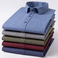 50S Hochwertige 100% Baumwoll-Hemden für Herren Doppelseitig Gebürstet Weiche Haptik Langarm Casual Herrenhemden Business Formelle Oberteile