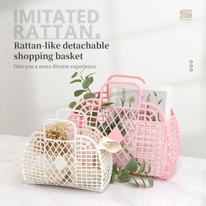 Handheld Eco-Friendly Multifunction Simplicity PE Plastic Summer Portable Detachable Shopping <strong>Storage</strong> <strong>Basket</strong> - Product Image 3