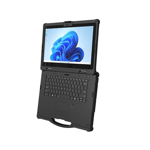 Rugged Laptop 14" AI PC 32GB RAM + 256GB ROM Windows 11 Pro 1000 Nits 5G GPS MIL-STD-810H IP65 Industrial Notebook Computer