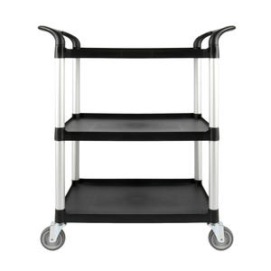 Petit ou grand chariot noir avec trois étagères pour restaurants hôtels et chariot de bus - Product Image 1