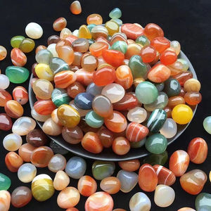 <span class=keywords><strong>Pietre</strong></span> Naturali <span class=keywords><strong>Colorate</strong></span> di Agata Fiore di Pioggia, Cinque Ciottoli 0,1kg Ovali per Acquario, Vaso di Fiori, Paesaggistica Speciale, Idroponica Pura - Product Image 3