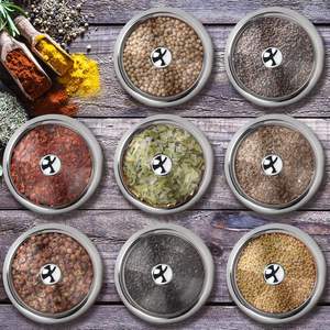 โถแก้วฝ้าพร้อมฝาและช้อนสำหรับใส่น้ำตาล พริกไทย เกลือ เครื่องเทศ สแตนเลส ปลอดภัยต่อสิ่งแวดล้อม - Product Image 2