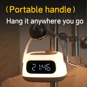 Veilleuse LED Réveil numérique sans fil à intensité variable Lampe de chevet pour bureau, chambre de bébé, allaitement, chambre d'enfant, cadeau USB, décoration artistique pour la maison - Product Image 4