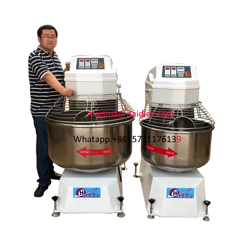 Máquina mezcladora de harina de pan industrial comercial resistente 200L 50Kg 100Kg Mezclador de masa en espiral