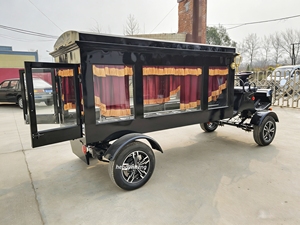 Carroza Fúnebre Negra de Cuatro Ruedas, Estilo Retro Europeo, Tipo Motocicleta, Popular para Funerales - Product Image 4