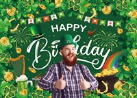 Joyeux Jour de la Saint-Patrick : Toile de fond d'anniversaire, Jour de la Chance Irlandaise, Fond de photographie trèfle vert, Bannière de fête de la Saint-Patrick