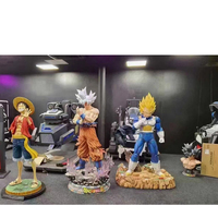 Statues en résine Boîte d'artisanat lumineuse unisexe Statue grandeur nature Goku et végéta Sculpture en fibre de verre