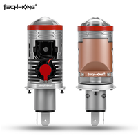 Lente de Proyector LED Mini H4 Bi de 96W, Bombilla para Auto, Faros Delanteros con Conexión Magnética, Plug and Play, Doble Haz Alto/Bajo, Blanco 6000K