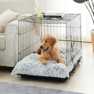 Роскошная плюшевая подушка для домашних животных, оптовая продажа, зимняя теплая ортопедическая кровать для собак, нескользящая съемная и моющаяся однотонная кровать - Product Image 3