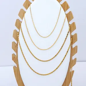 Jxx in stock minimalism spiral shape brass jewelry long necklace fashion gold plated necklaces for women wholesale