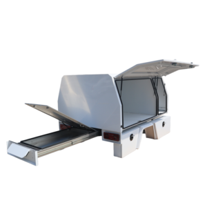 <b>Heavy</b>‑Duty Aluminum Ute Canopy With Built‑In Side Drawer <b>Tool</b> <b>Boxes</b> Combo Pickup Truck Storage Canopy Custom Size Color Compartm - Product Image 5