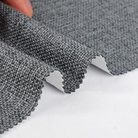 100% Polyester Lin Look Rideau Tissu Blackout Enduit avec Retardateur de Flamme Tissé Teint Motif Uni Rouleau Emballage