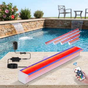 Cascade <span class=keywords><strong>d</strong></span>'<span class=keywords><strong>eau</strong></span> acrylique Atlantic Water Gardens avec LED colorées <span class=keywords><strong>pour</strong></span> piscine, spa et <span class=keywords><strong>bassin</strong></span> - Product Image 1