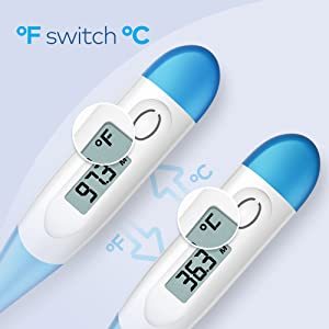 Thermomètre numérique médical électronique à lecture rapide, étanche, sans <span class=keywords><strong>mercure</strong></span>, à pointe flexible, haute précision 0,1°C, pour usage domestique - Product Image 2