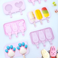 Moules à sucettes glacées en silicone de haute qualité, petites, formes de dessins animés variées, durables, pour la fabrication maison de glaces et de chocolats
