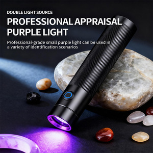 Uv365 Black Mirror Purple Light <b>Flashlight</b> Rechargeable Battery Portable For Pet Detection Banknote Verification Anti - Product Image 5