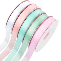 En stock, ruban en polyester double face à haute densité de 2,5 cm pour accessoires pour cheveux, boîte cadeau, emballage de fleurs et projets de bricolage