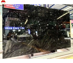 Qualité d'exportation Dalle de granit noir de rivière de 2cm d'épaisseur Belvédère noir de <span class=keywords><strong>Brasilia</strong></span> Granit noir de Chine avec des veines blanches Grande dalle - Product Image 2