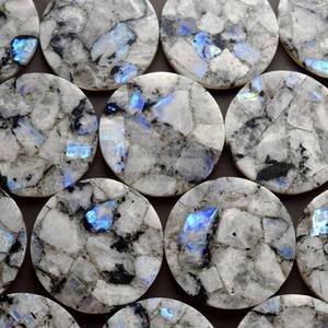 A granel de la piedra lunar del arco iris posavasos | Posavasos de piedra | Cuarzo regalo - Product Image 2