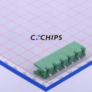 DB2EV-7.62-6P-GN Plug-in Terminal Block Through hole,P=7.62mm Connector Board-to-Board / Socket - Open 1x6P 7.62mm Green - Product Image 2