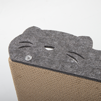 Lit-griffoir pour chat en feutre de polyester écologique avec panneau latéral tête de chat, coussin de détente pour chaton, mobilier pour animaux de compagnie