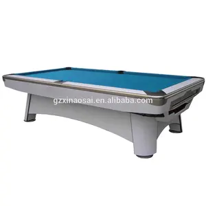 Solid wood painting pool table 9ft slate white snooker billiard Xinjue k55 rubber or northern rubber billiard table